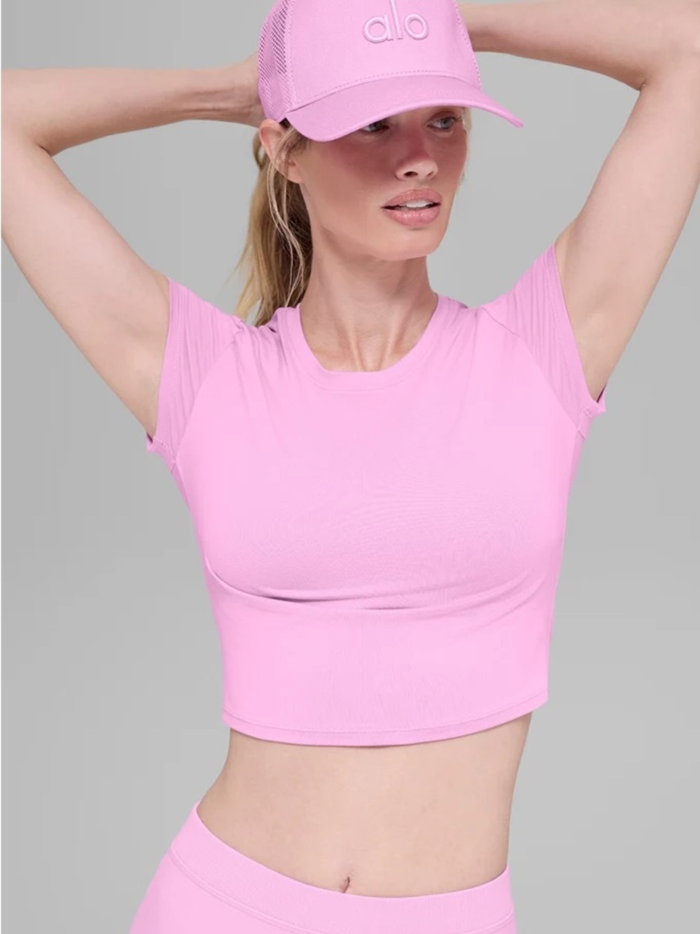 Alo District Trucker Hat Cap - Candy Heart Pink - Picture 2 of 3